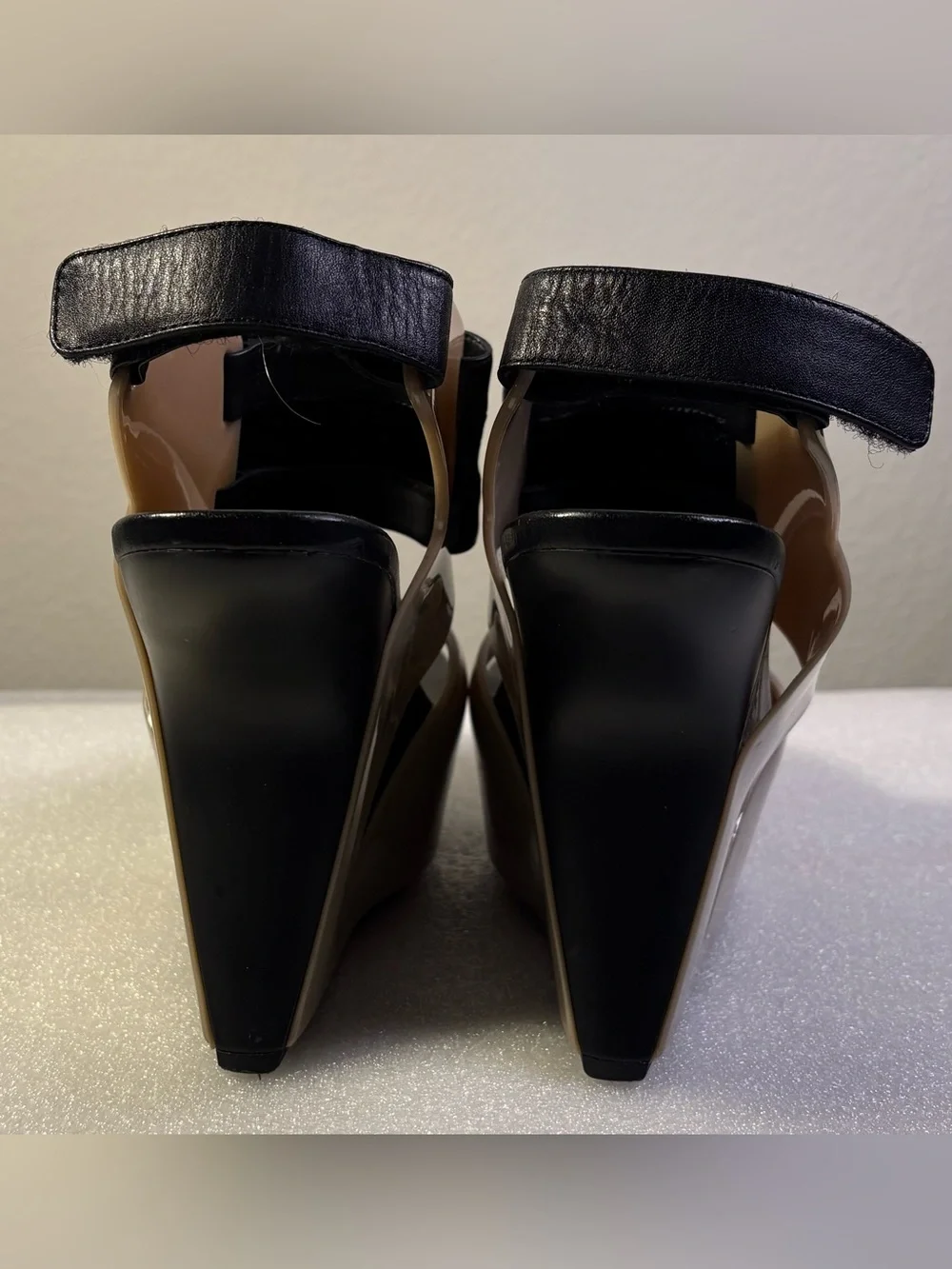 United Nude Hybrid Architectural Platform Wedge Sandals Black Nude Size 37